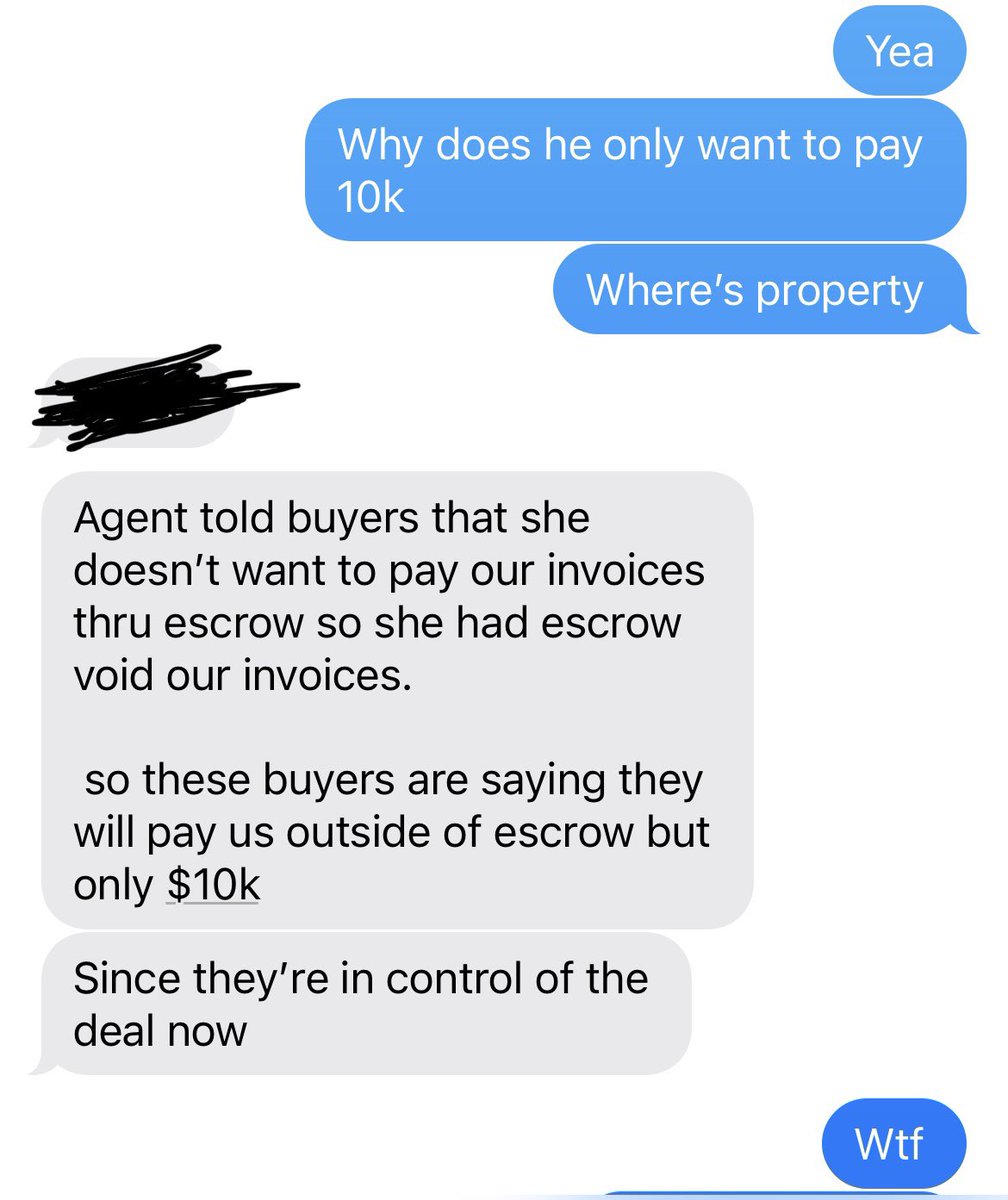 Got this text from my
Wholesaler this am.
 It’s mls listed deal-
His fee is 27k-
His buyer signed invoice & assignment contract once they opened escrow.  Now his buyer only wants to pay him 10k and contacted escrow / listing agent 😂😂😂  that he’s wholesaling the deal. Coe…