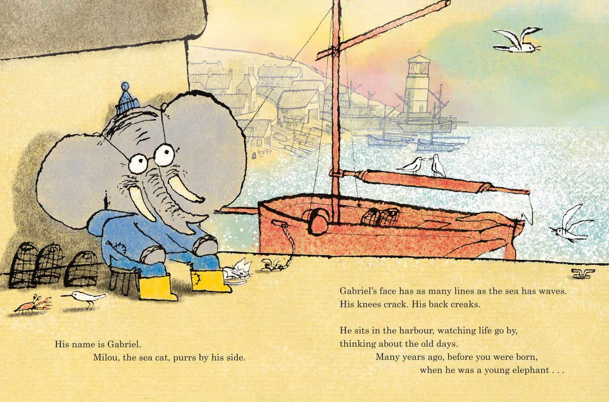 Launching this week - 'The Elephant and the Sea'. A salty tale of a growing elephant & a slightly too small lifeboat. If you're very nice, you can pre-order here - thanks BookshopOrg - bit.ly/3UAsm6q Waterstones - bit.ly/4dtK8jo Amazon - amzn.to/4dg1ccp