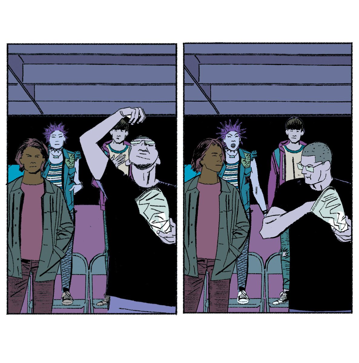 Set against the backdrop of the Washington D.C. punk scene of the 1990s, A GHOST ARM MADE OF ANGRY GHOSTS is about a group of awkward punk teenagers who stumble upon a superpowered murder mystery. On Kickstarter now. kck.st/49ymbE6