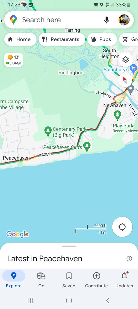 A259 Eastbound slow and Queuing traffic from peachaven Central through to Newhaven @SylvMelB @BBCSussex @BrightonHoveBus @SussexIncidents @hawkinthebury