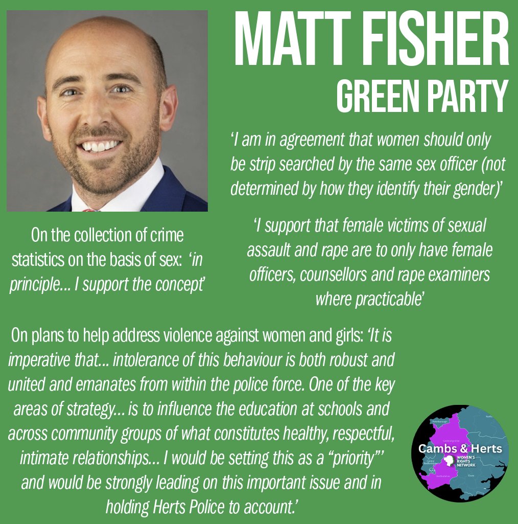 First up Matt from @stalbansgreens. Matt gave a thoughtful and considered response which clearly showed he knew the difference between sex and gender and believed in women's sex-based rights. Women have also had constructive doorstep conversations with him. @GreenFemsUK