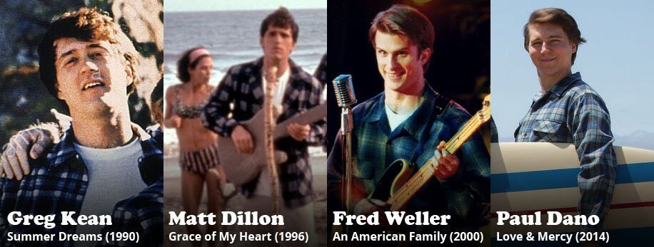 These are all the actors that have been cast as a young Brian Wilson in Beach Boys movies.