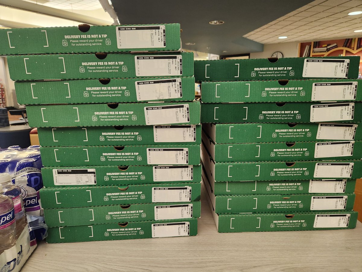 A lot of pizza for a lot of YHBA readers! Thank you <a href="/PrairieTracePTO/">Prairie Trace Elementary School PTO</a> as we couldn't have these fun celebrations without you!💙🧡📚🍕🥳