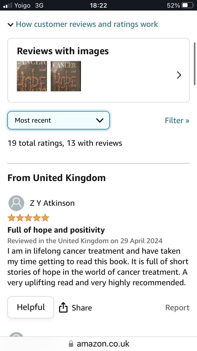 A new 5🌟 review for our book Stories of Cancer and Hope. The 39 personal stories are helping people directly and indirectly affected by cancer and All profit from digital sales goes to @MaggiesCentres Please share our Hope #cancer