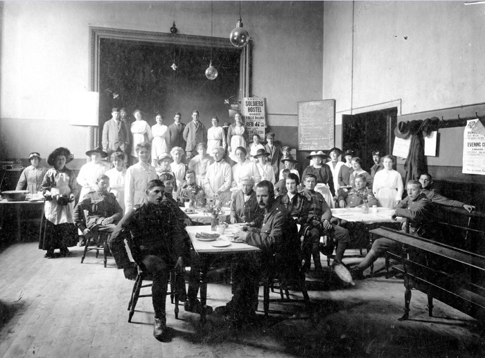 During the First World War the YMCA ran a soldier's hostel where men on leave could spend the night and get a good meal if they had nowhere else to stay. In January 1918 they provided shelter for 348 men. The date of the photograph is unknown. Ref: GD/YM/D/31/1 #Dundee #Archives