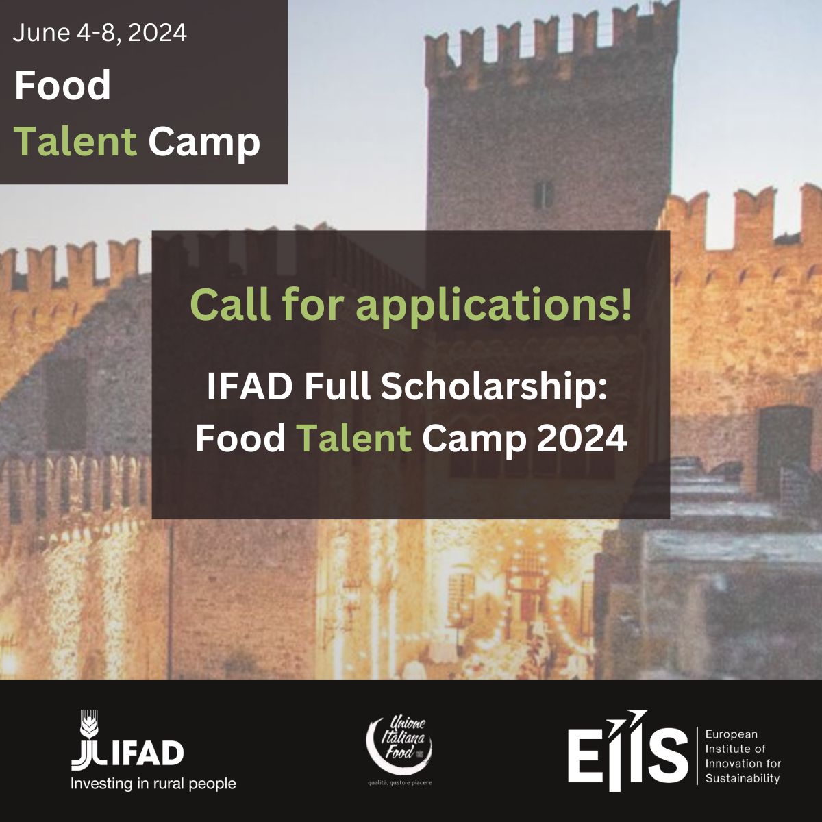 Don't miss out on a chance to win a FULL #SCHOLARSHIP for the #FoodTalentCamp 2024 sponsored by @IFAD in partnership with #EIIS! Apply by May 2nd at 23:59 CEST to be one of the lucky 20 participants to receive this prestigious scholarship! The Food Talent Camp is a four-day…