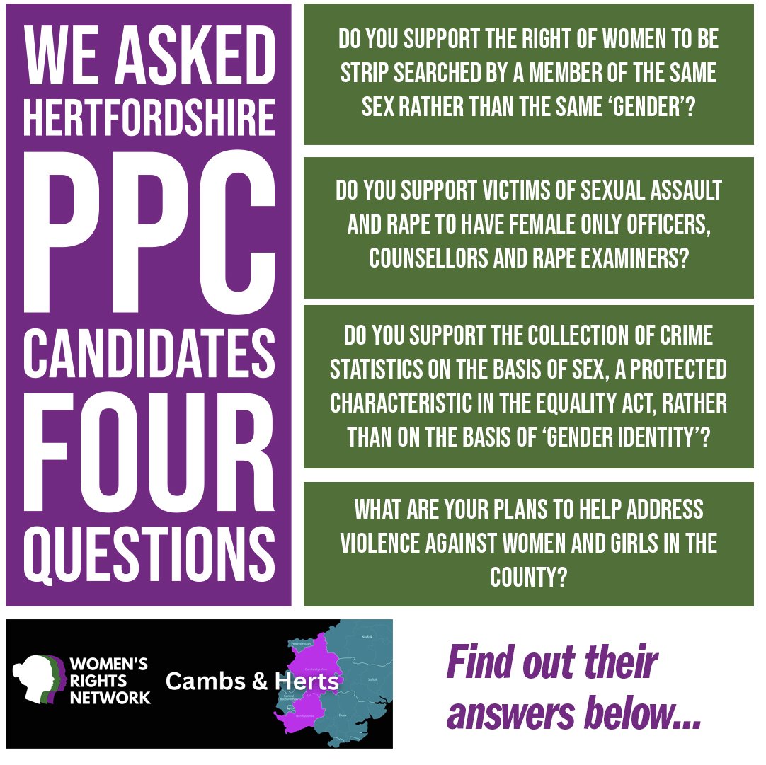 As promised we emailed all 4 Herts PCCs 4 questions and all 4 replied. Here is a summary of their responses: