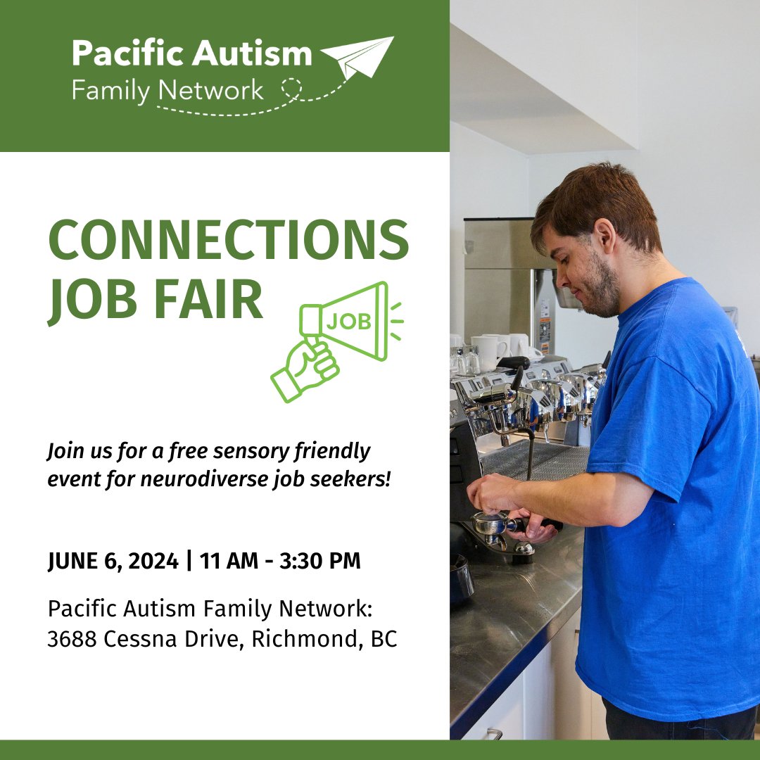 Are you a #neurodiverse individual seeking an inclusive workplace to share your talents? Join us at our first sensory-friendly job fair on June 6th! You’ll have a chance to interact with local employers like @PurdysChocolate and @GoodLifeFitness to learn about opportunities for