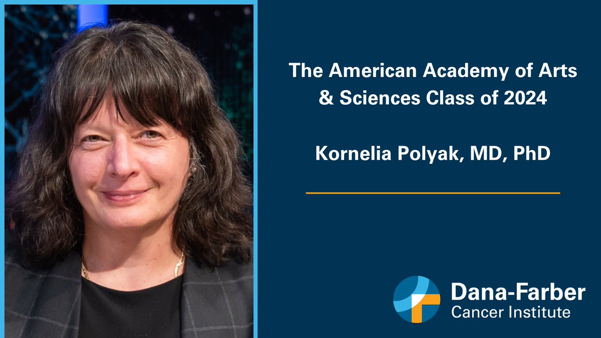 Congratulations to Nelly Polyak, MD, PhD on her election to the American Academy of Arts and Sciences. Dr. Polyak was recognized for her many contributions to breast cancer research. dana-farber.org/newsroom/news-…