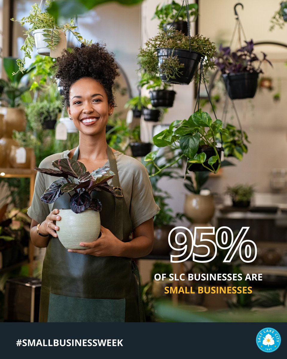 Drum roll, please….It’s #SmallBusinessWeek! 🙌 95% of businesses in Salt Lake City are considered small businesses! (50 or fewer employees), and many are family-owned, contributing to the richness of our commerce and cultural landscape.