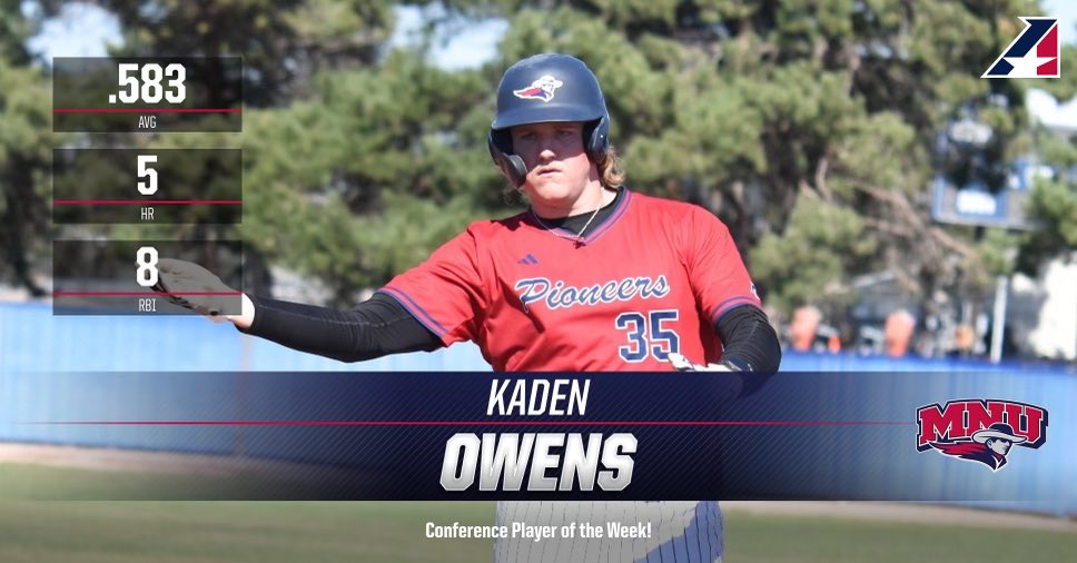 ⚾️ Congrats Kaden Owens, named Conference Player of the Week! #FearTheNeer
