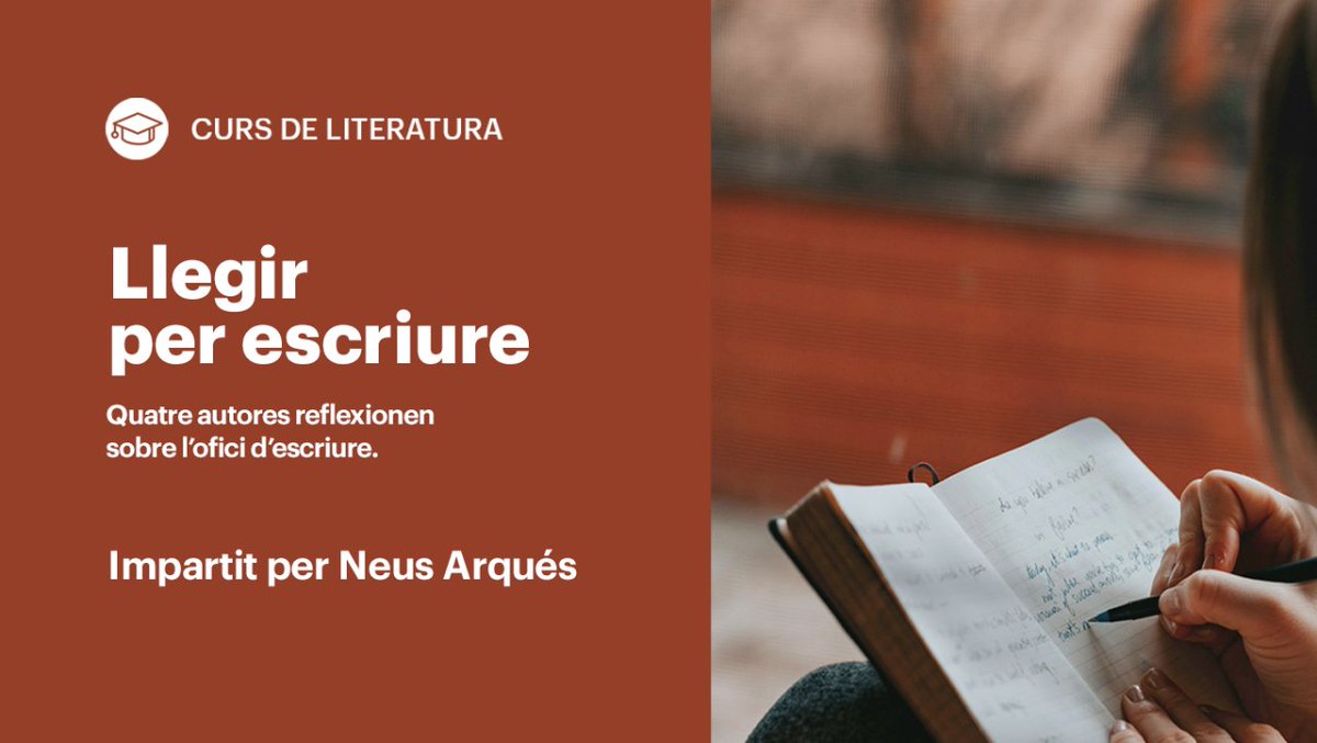 📣 En 24 hores arrenca el curs 'Llegir per escriure. Quatre autores reflexionen sobre l'ofici d'escriure' amb @NeusArques. 📖

✍️  Es pot fer presencialment a #LaiePauClaris i també en línia!

👉 bit.ly/LlegirperEscri…

#CursosLaie #LaiePauClaris