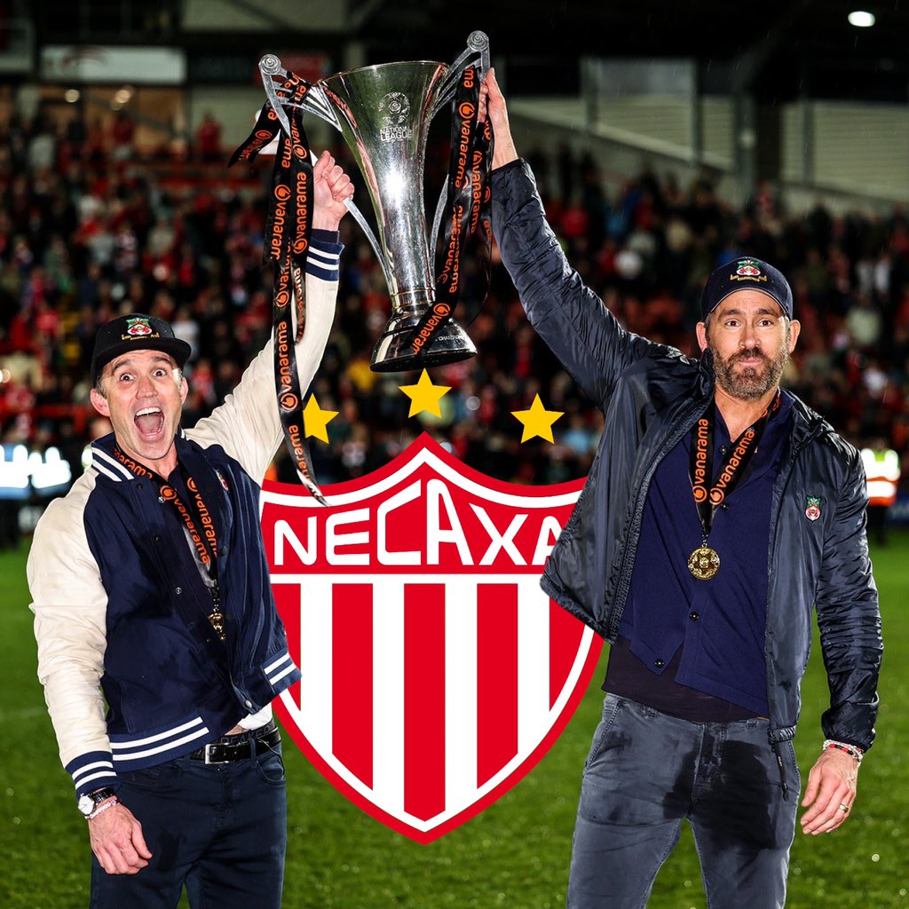 🤯🇲🇽 Actors and Wrexham AFC owners Ryan Reynolds and Rob McElhenney have purchased a stake in Club Necaxa. 

They’ll work with Eva Longoria to grow Necaxa’s profile in international sports circles at a time of heightened TV and streaming demand for soccer content.

Via @Variety