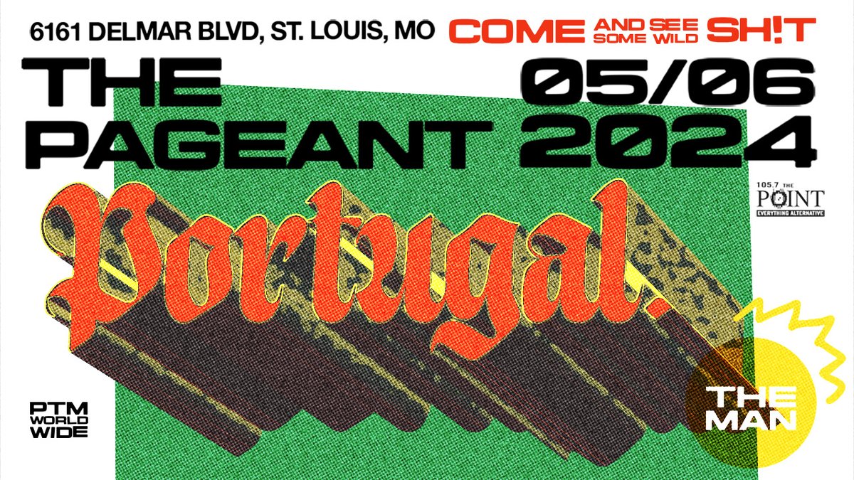 We’ve got your last chance to win freebies for PORTUGAL. THE MAN – this Monday night, May 6th at @ThePageantSTL! Find all the ticket details – and find that last chance to win those FREE tickets for Portugal. The Man - right now at tinyurl.com/u2n36cux!