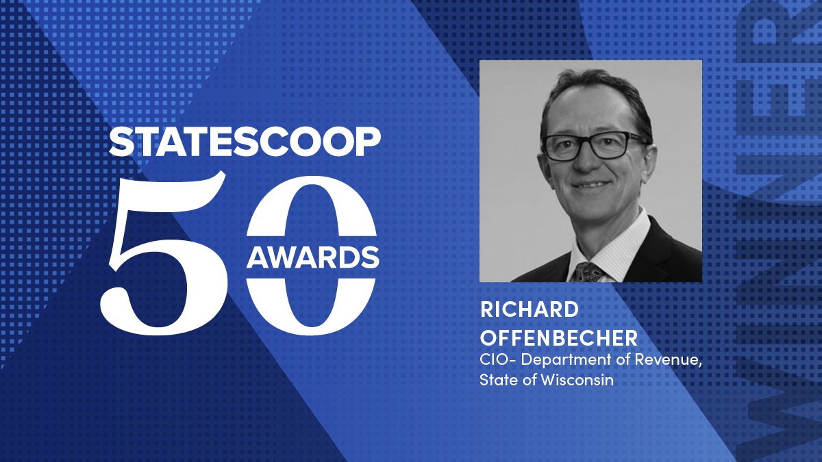 Congratulations to Richard Offenbecher, CIO of @wi_revenue, for being named State Leadership of the Year at the 2024 #StateScoop50 Awards! 

Discover more about the distinguished honorees here: statescoop.com/list/announcin…