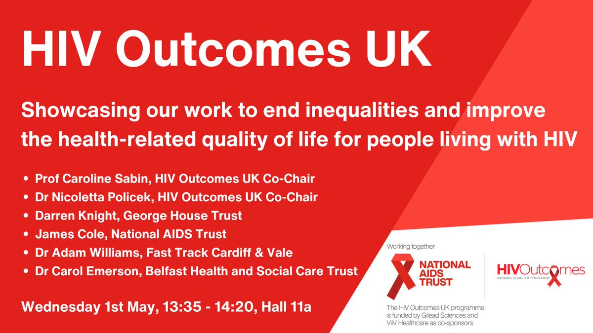 On Wednesday, come to Hall 11a at 13:35 to find out more about #HIVOutcomes UK and our work to end healthcare inequalities. #BHIVA24