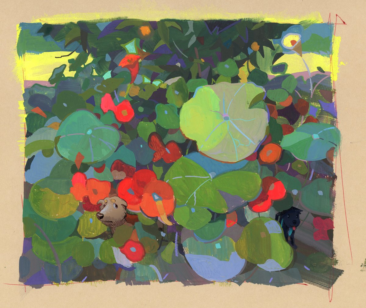 Went to Arlington yesterday and painted this in gouache!!!!!! #PleinAirpril 28