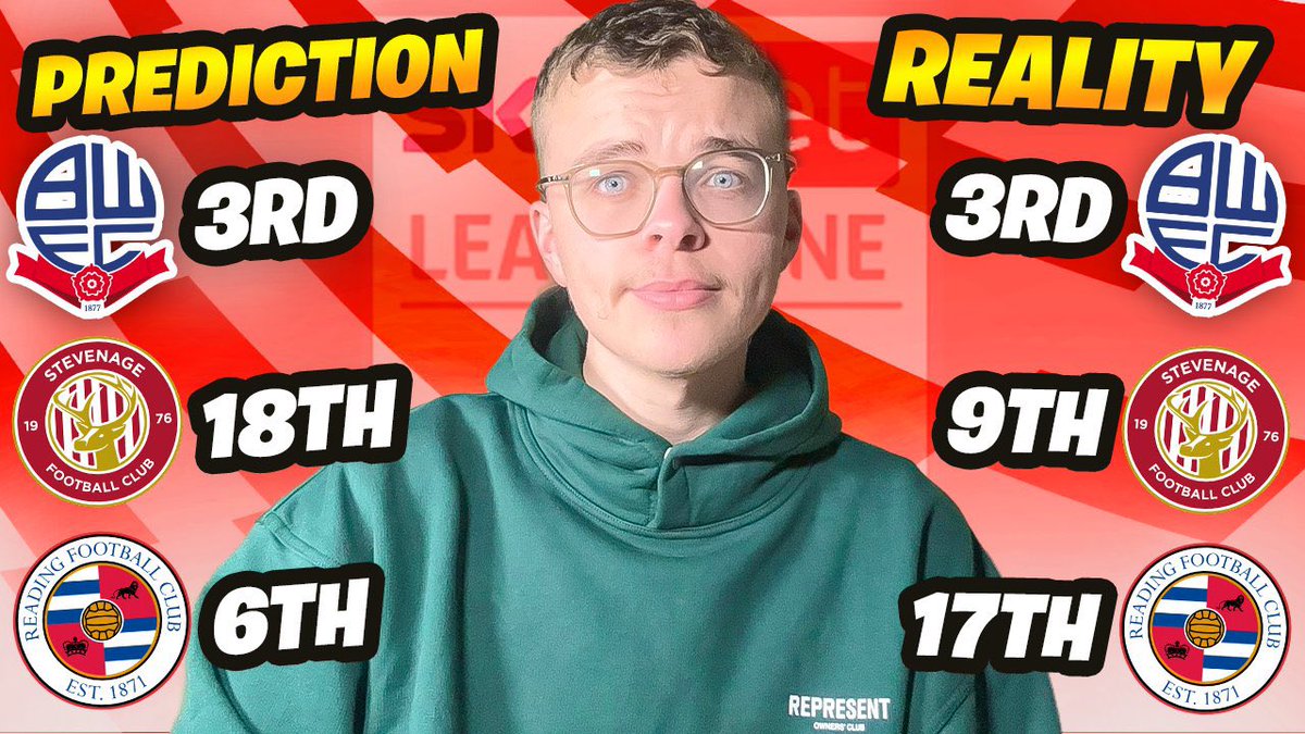 NEW VIDEO! The 5th video of 21 in 22 days! 😎 9 months ago we predicted the Sky Bet League One table for the 2023/2024 season! 🏆⚽️ Now it’s time to react to the predictions at the conclusion of the League One season! 👀 🔗 youtu.be/7EJgoEJFbw0?si… #LeagueOne