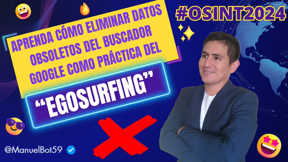 🎓 ¡Hola #OSINT #SOCMINT!

Descubre cómo eliminar datos obsoletos de #Google a través de la práctica del Egosurfing, para aprender a controlar tu buena presencia en línea.

¡Muchas gracias!

📌 Enlace al video YouTube: youtu.be/lwGUra-qL5U?si…

#ciberinteligencia #obsoleto