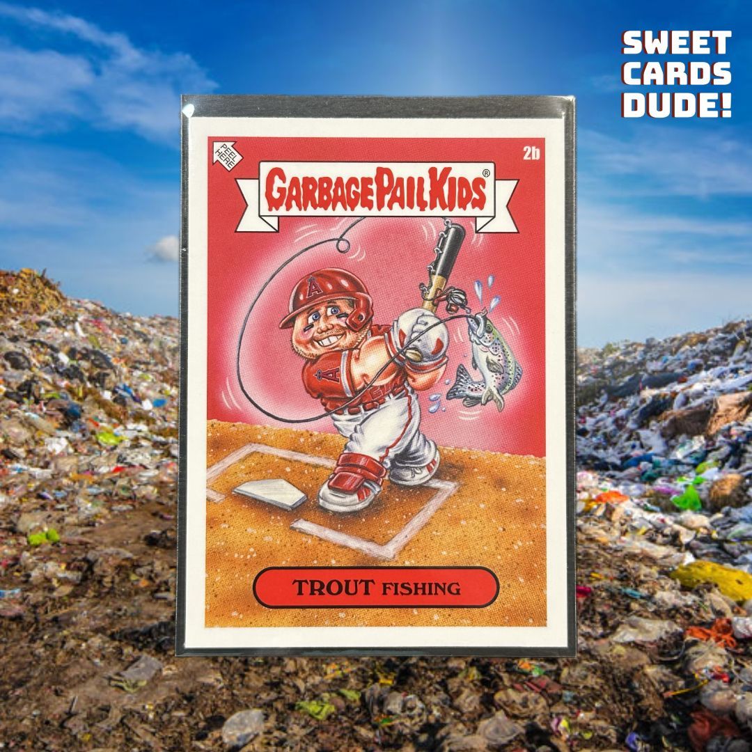 2023 @topps #garbagepailkids X #MLB series 3 Trout Fishing #trash 

 #packopening #sportscards #whodoyoucollect #breaks #thehobby #collecting #sportscardsforsale #Sportscardcollecting #sportscardinvesting #SweetCardsDude