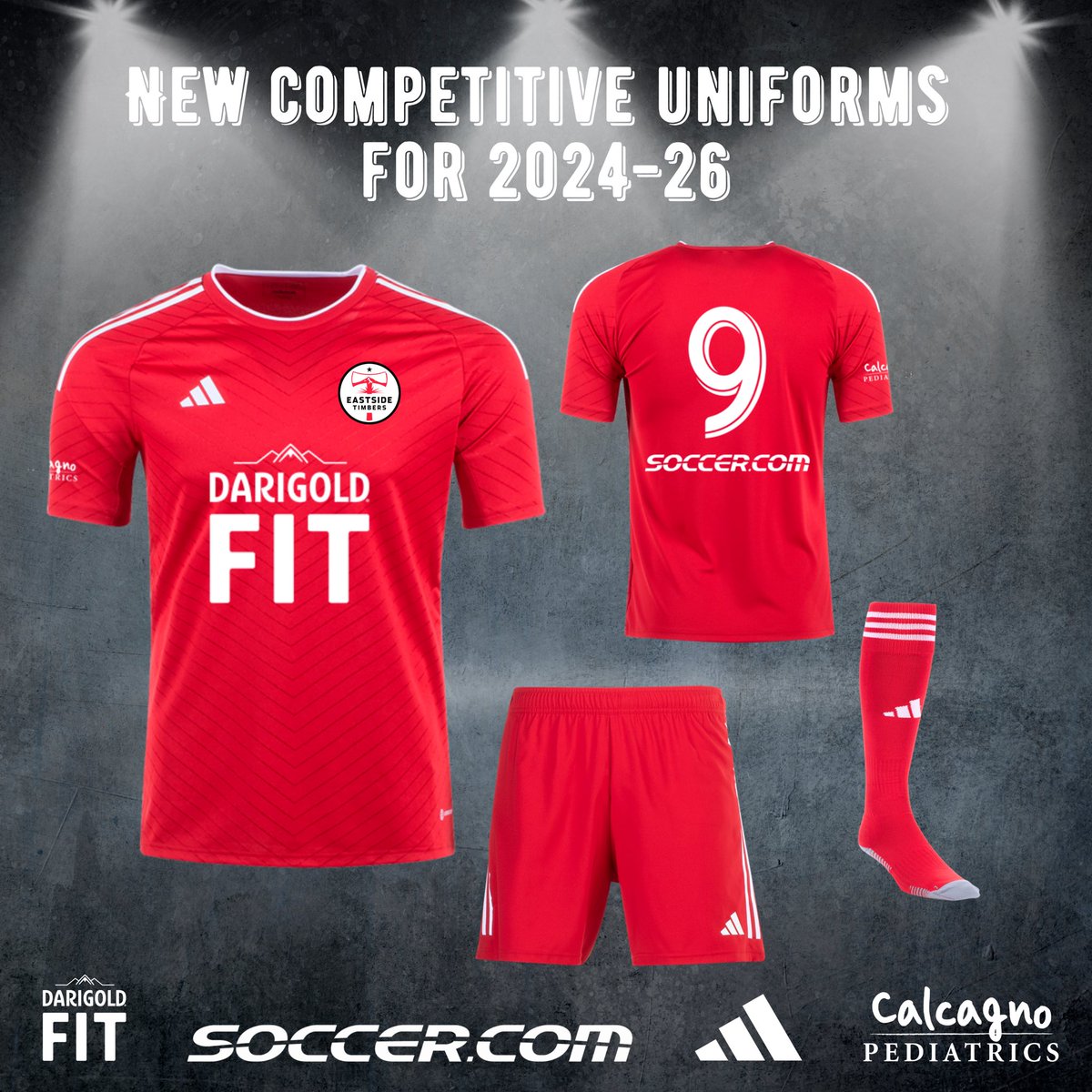 EastsideTimbers's tweet photo. New uniforms!
#ThisIsEastside
#DarigoldFIT #adidas #CalcagnoPediatrics #soccerdotcom https://t.co/qS7mxOAcM7