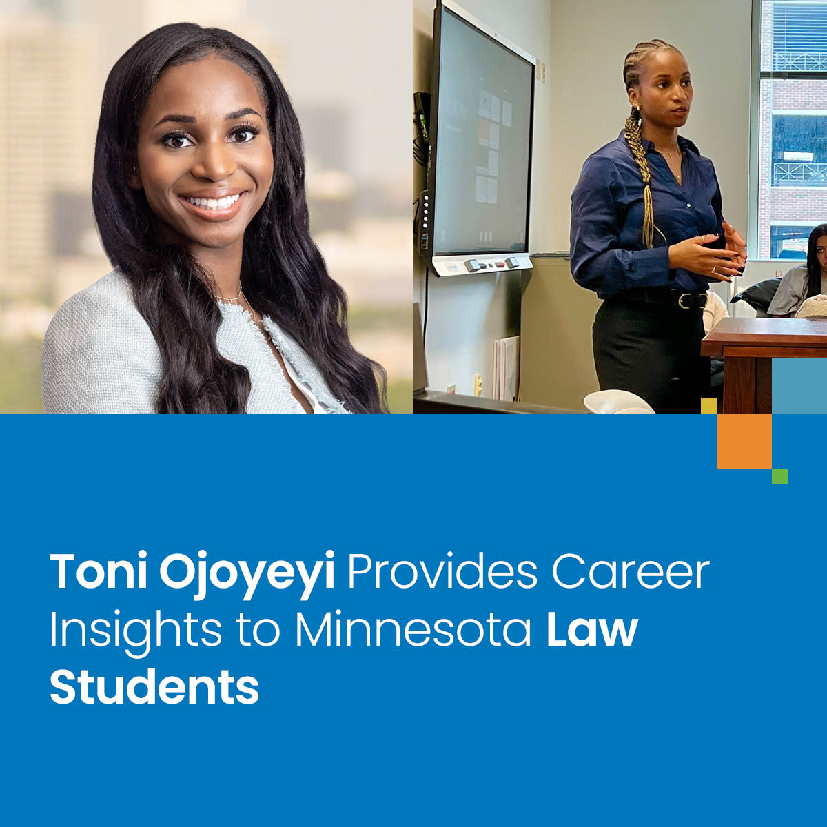 We love the way our attorneys inspire the next generation of legal professionals! Learn about Toni Ojoyeyi’s recent visit to @USTLawMN students. tinyurl.com/3crs86su