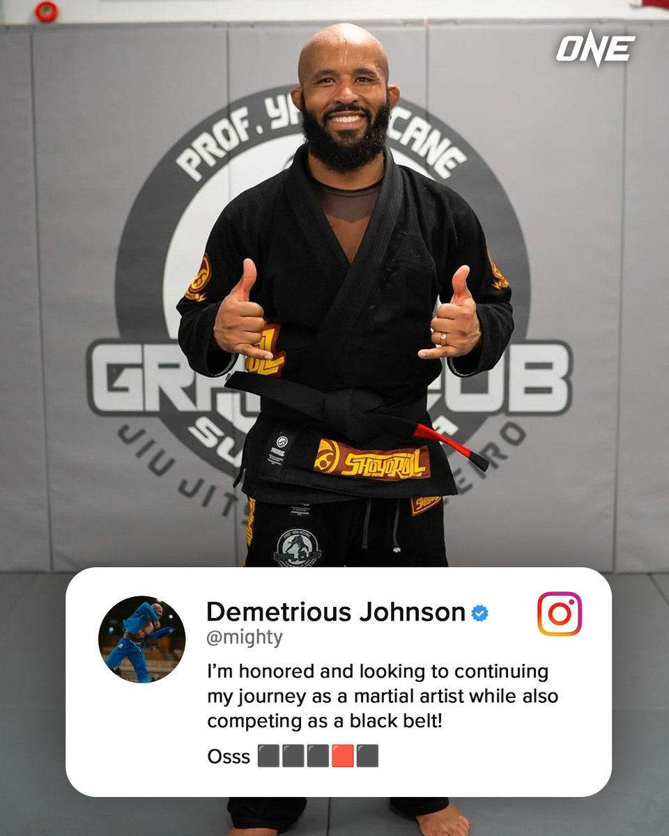 Congratulations to reigning ONE Flyweight MMA World Champion Demetrious Johnson for earning his BJJ black belt! 🥋🔥 @MightyMouse