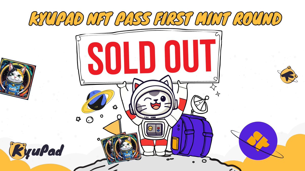 A big shout-out to all @SuperteamDAO members & Kyupad contributors for making this happen!  

May fortune favor the Cat in the coming mints 😼 

#Kyupad #NFTPass #Solana