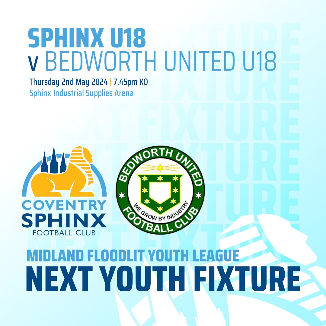 The first team is done for the season but we still have youth team football to look forward to. The Under-18s will be at home against Bedworth United this Thursday.