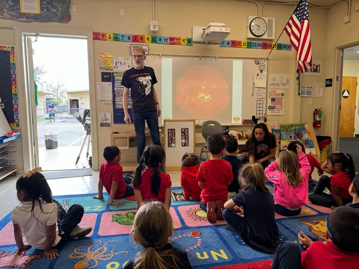Last week, Caltech astronomer David Hale visited Lakewood Elementary for some solar observation and Q&A with several classes of kindergarteners.