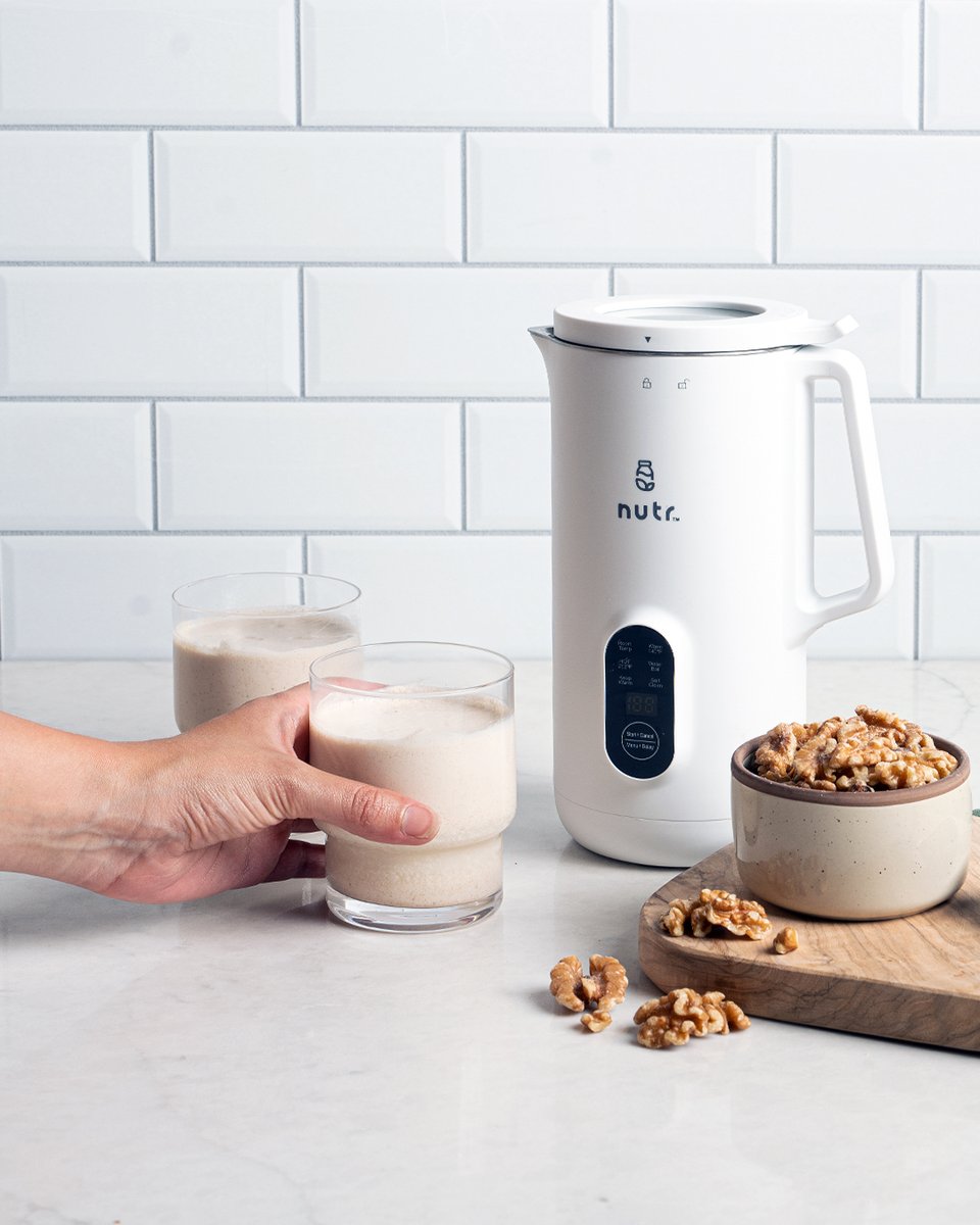 We're nuts over walnut milk! 🥛 @nutrmachine makes it easy for people to make a positive impact on their health and the environment by making fresh and nutritious plant-based walnut milk at home with the push of a button.