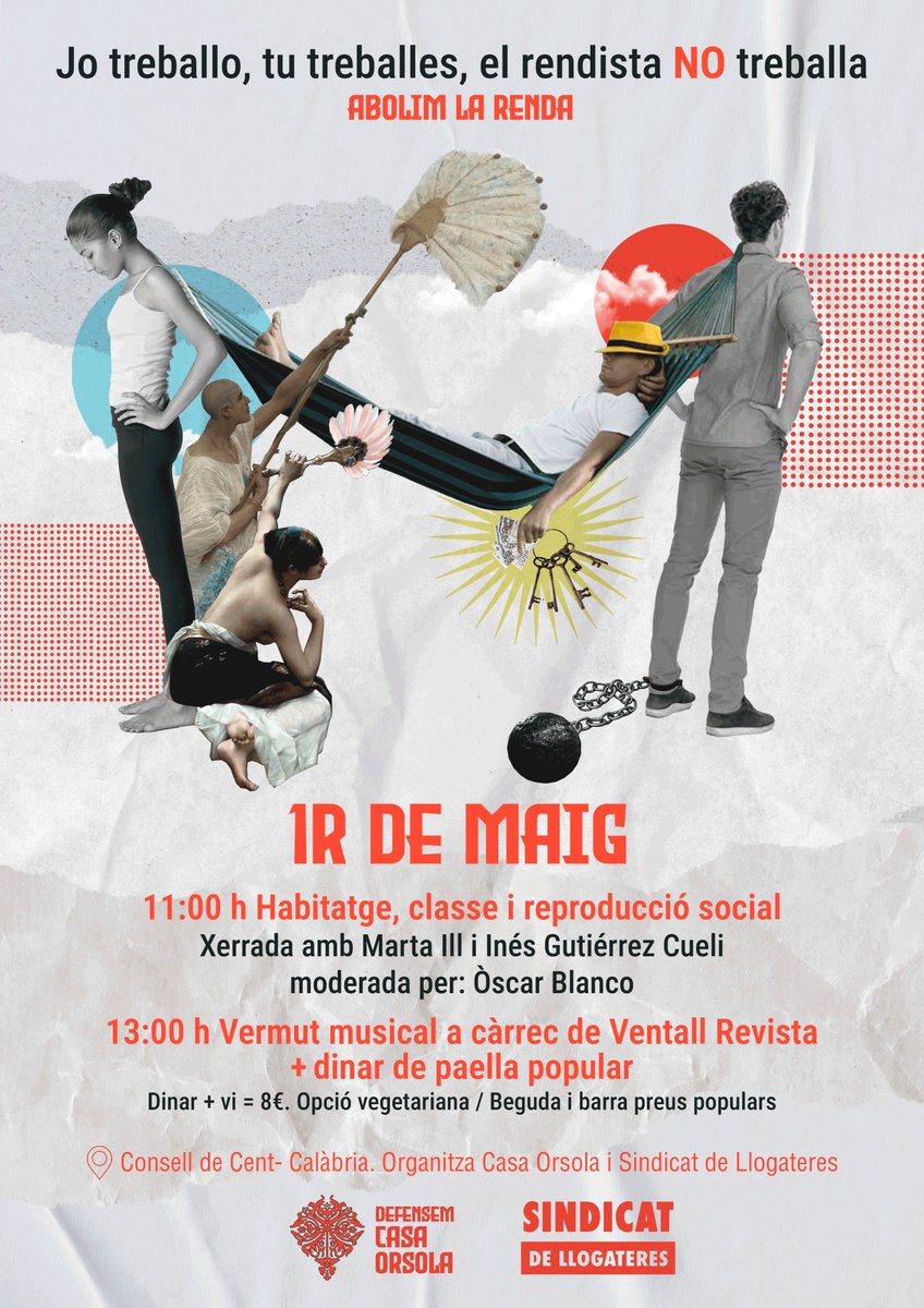 Aques 1 de maig sortim als carrers a seguir lluitant pels drets de la classe treballadora i seguir construïnt un sindicalisme fort que acabi amb el rendisme i l'explotació. 📌 12h a Casa Orsola 📌 18h a la manifestació unitària 📢Comunicat: sindicatdellogateres.org/1-de-maig-sort…