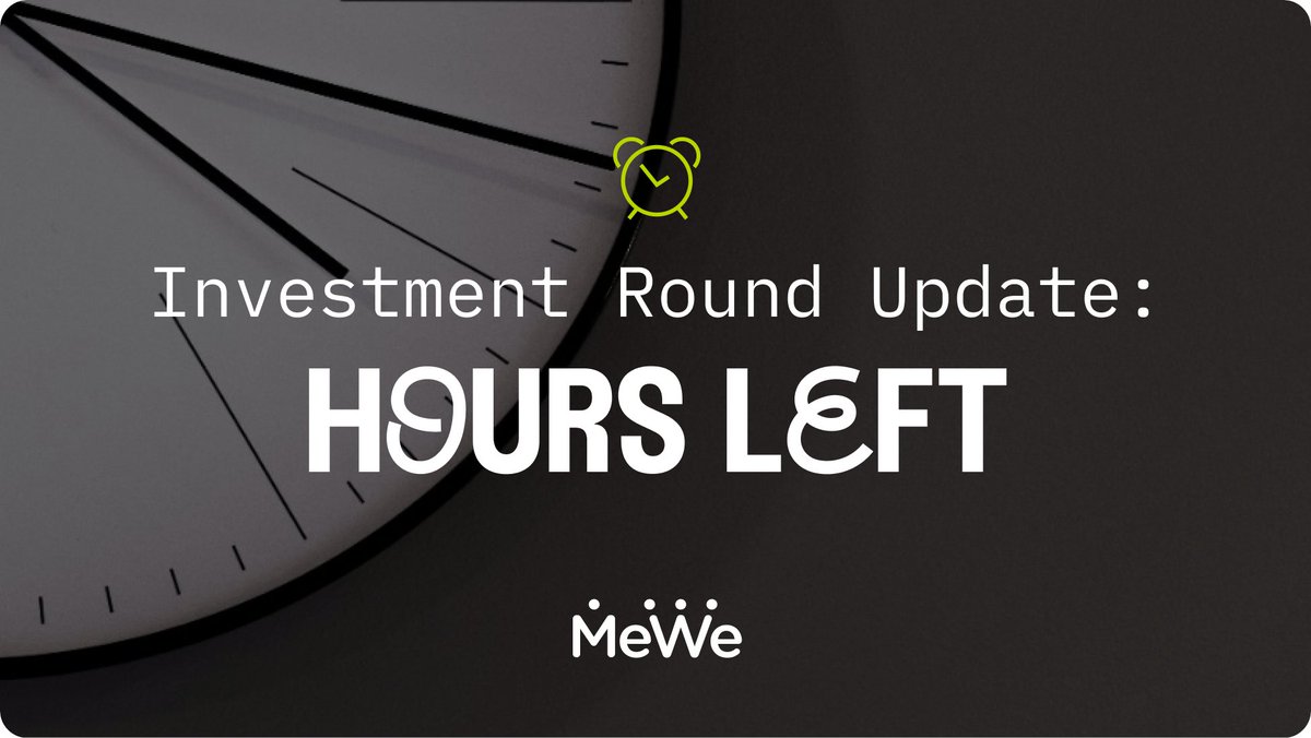 Final hours to join #MeWe's investment round on Wefunder! 🚀 Act now, the opportunity closes soon! Invest in the future of social media → wefunder.com/mewe