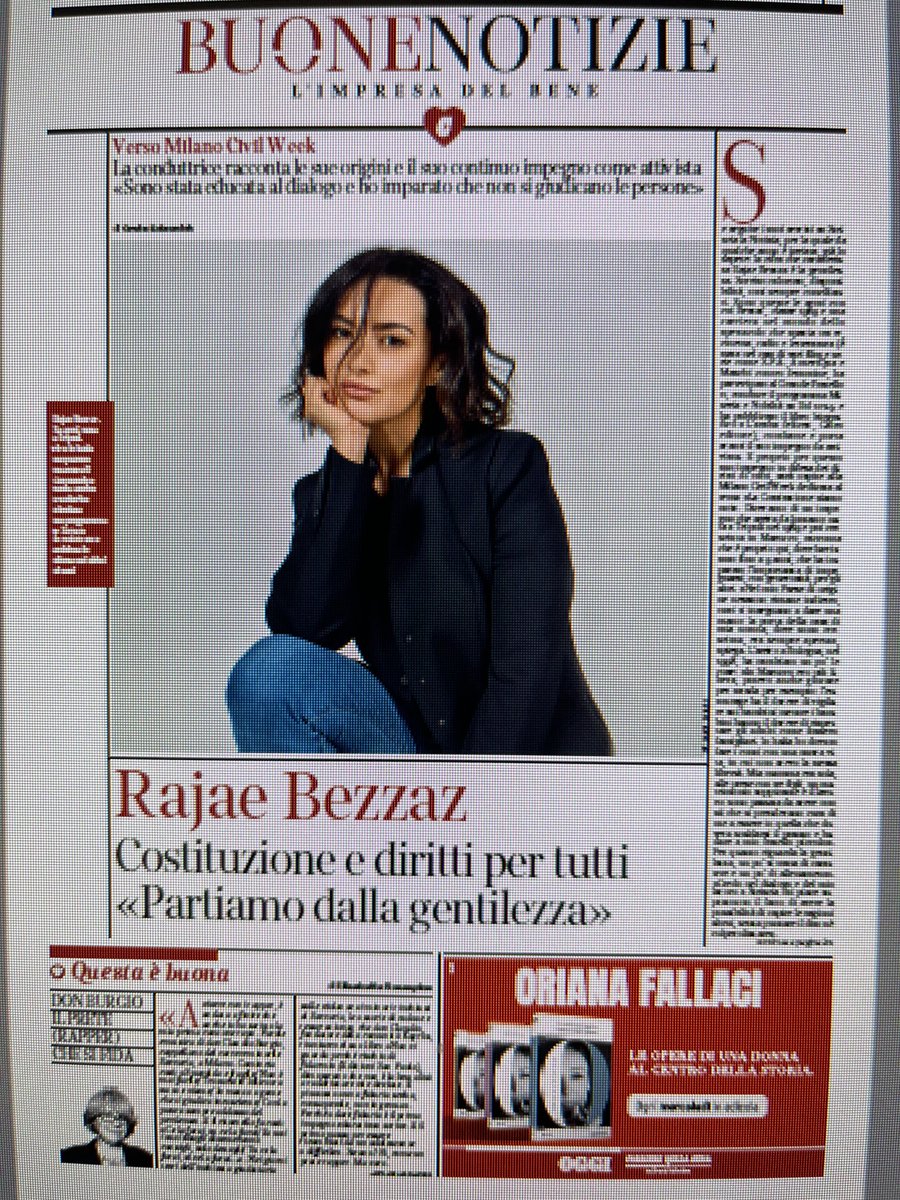 Un numero da non perdere: domani la conduttrice tv Rajae Bezzaz racconta il suo impegno per i diritti di tutti. Sarà ospite di Milano Civil Week ⁦<a href="/civilweekuns/">CIVILWEEK 2024</a>⁩ ⁦<a href="/EliSoglio/">Elisabetta Soglio</a>⁩ ⁦<a href="/BezzazRajae/">Rajae Bezzaz</a>⁩ ⁦<a href="/Corriere/">Corriere della Sera</a>⁩ ⁦<a href="/CSVnet/">CSVnet</a>⁩ ⁦<a href="/CiesseviMilano/">CSV Milano - ETS</a>⁩