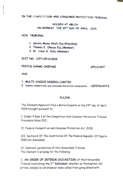 Competition and Consumer Protection Tribunal tweet media