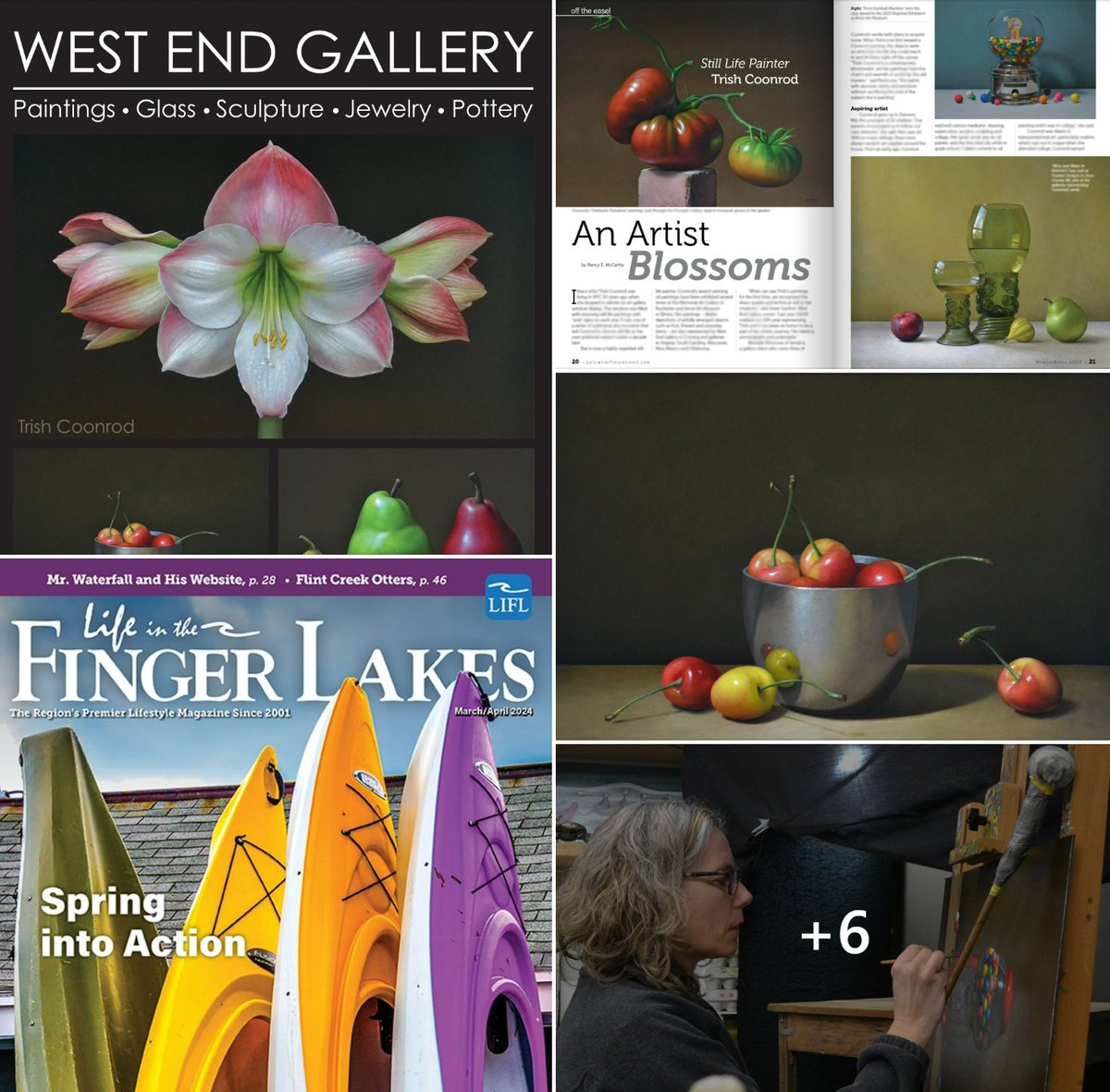 Congratulations are in order for TRISH COONROD and her current feature in Life in the Finger Lakes magazine!  

Much gratitude to both LIFL magazine and Nancy E. McCarthy for highlighting Trish in 'Off the Easel: An Artist Blossoms'.  We appreciate the great care with which you…