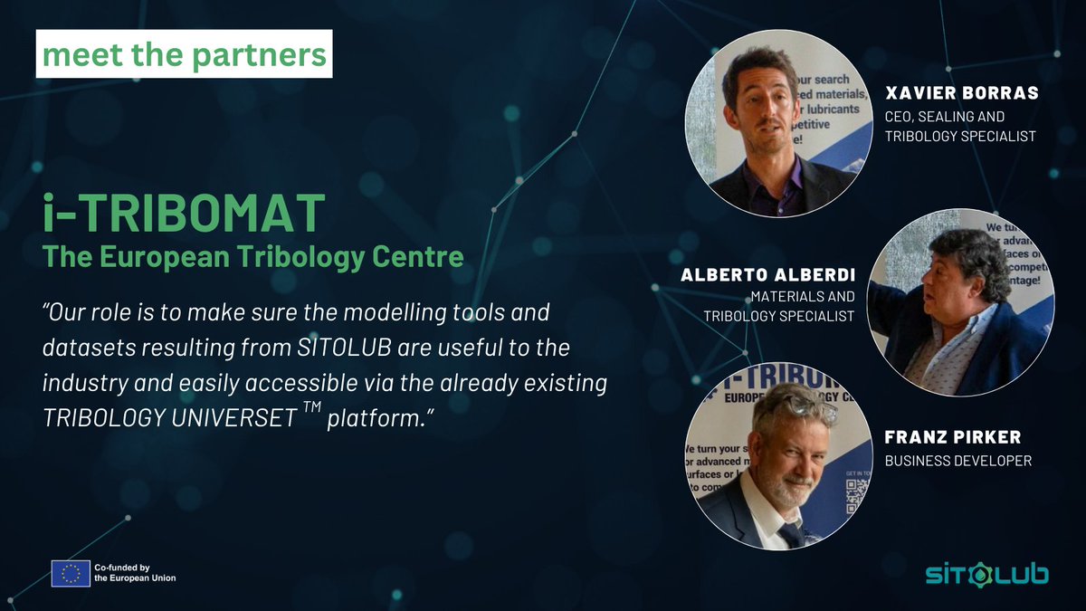 💫 Meet the partners: i-Tribomat  
🦾 Bringing together 5 leading tribology centres in Europe to become the largest provider worldwide, i-TRIBOMAT is the industry’s one-stop-shop for testing, modelling, and data driven services.  #SITOLUB #Sustainability #EUIndustry #GreenTech