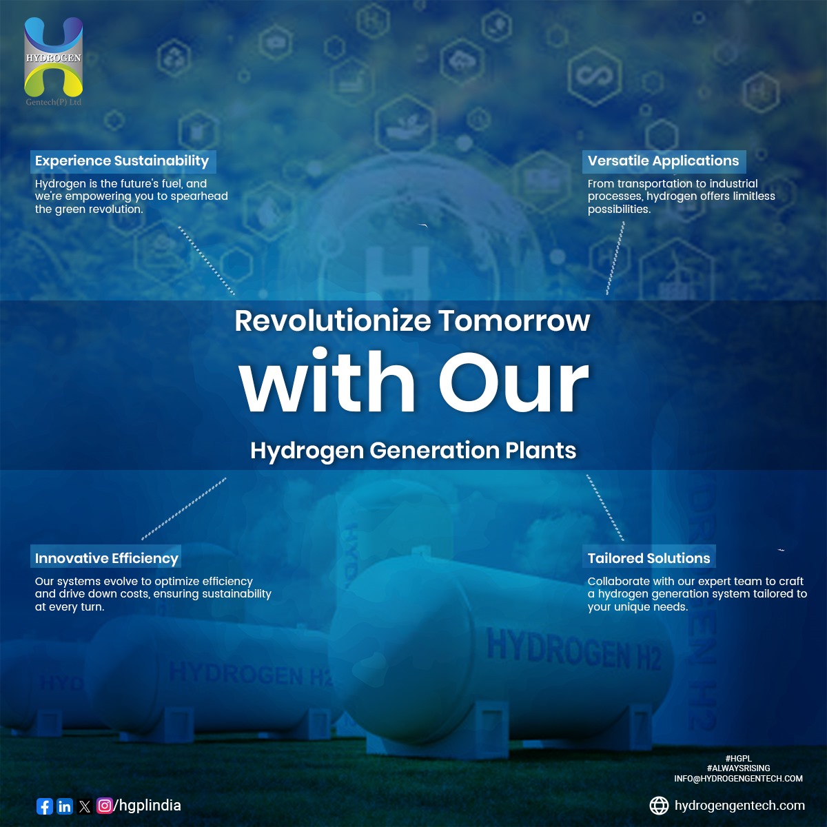 🌱 Revolutionize Tomorrow with Our Hydrogen Generation Plants! 💧✨ Experience Enhanced Sustainability Unlock Versatile Applications Embrace Innovative Efficiency Discover Tailored Solutions Join us in shaping a greener, more sustainable future today! #HydrogenGeneration