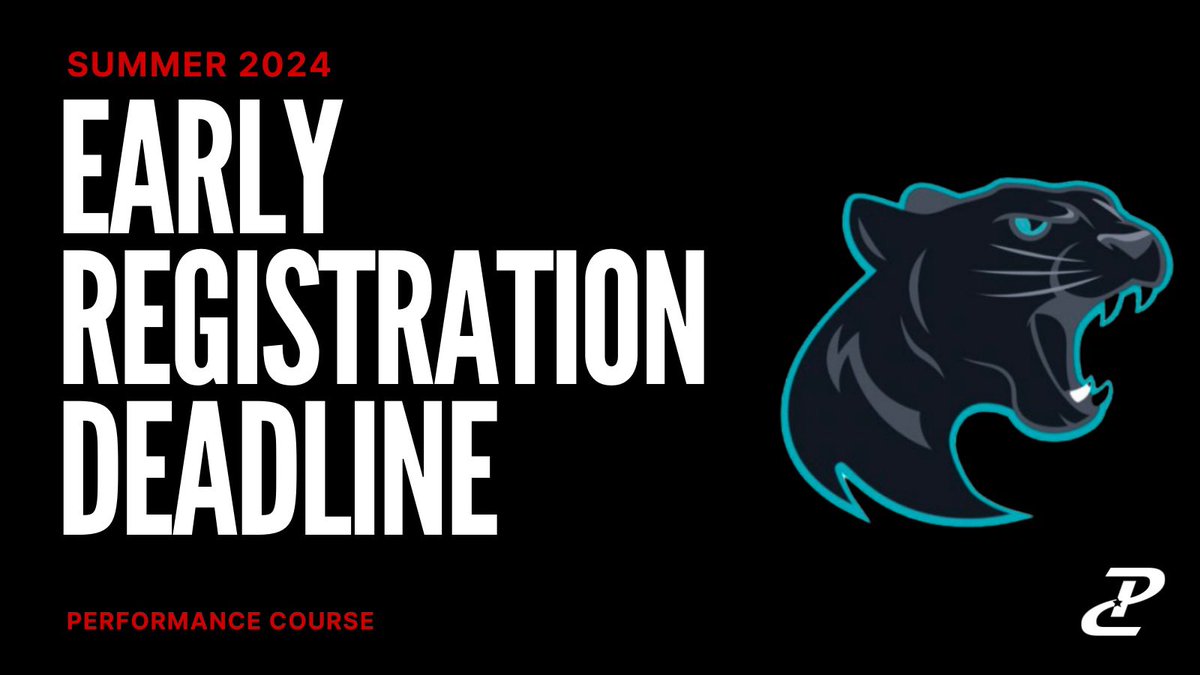 The Early Registration Deadline @PantherCreekAth is just 3️⃣ days away! This summer #EverythingMatters‼️ Don’t miss out on the opportunity to save some money by securing your spot before 5/1. Take advantage by getting signed up today! ➡️ performancecourse.com/school-distric…