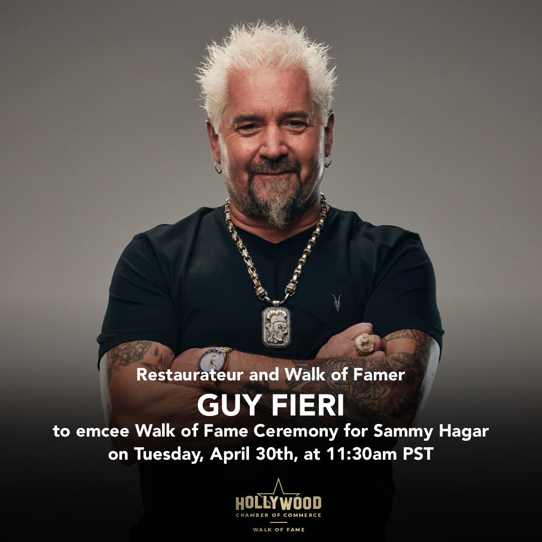 Get ready to rock and roll with the ultimate host and culinary kingpin, Guy Fieri, as he takes the emcee mic this week as the Hollywood Chamber presents legendary Sammy Hagar with his Star on the Hollywood Walk of Fame 🎤 Catch the live stream on walkoffame.com