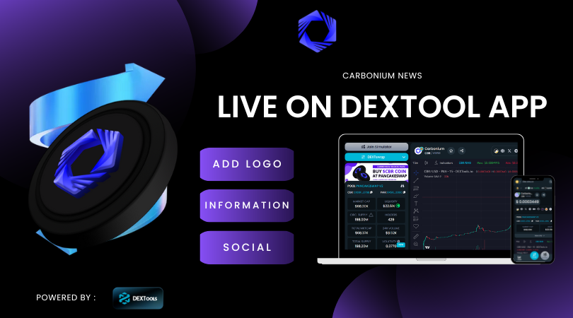 CarboniumChain's tweet photo. Carbonium has been updated on @DEXToolsApp !

Now you can easily track our progress, liquidity, and trading volume on one of the leading analytics platforms in the crypto space. 

https://t.co/ZvAMAiacg6

#Carbonium #Dextools #CBR https://t.co/DBWTEiXVVJ