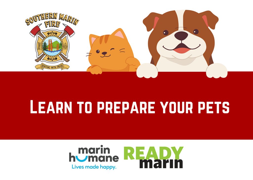 Join Southern Marin Fire District for an informative hour of Pet Preparedness with Marin Humane tomorrow, April 30th at 2:30 PM at Mill Valley Recreation Center. In-person attendance is highly encouraged. Zoom link available too. RSVP Today: bit.ly/petprep24