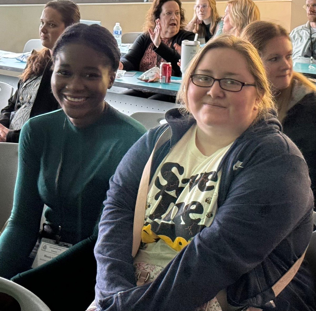 UNDMLS's tweet image. Lots of networking with UND alumni and current students at the ASCLS-North Dakota State Meeting in Bismarck, ND. #UNDproud #Lab4Life #IamASCLS UND alumni, Tiffany Belgarde, even found herself on our poster 📷