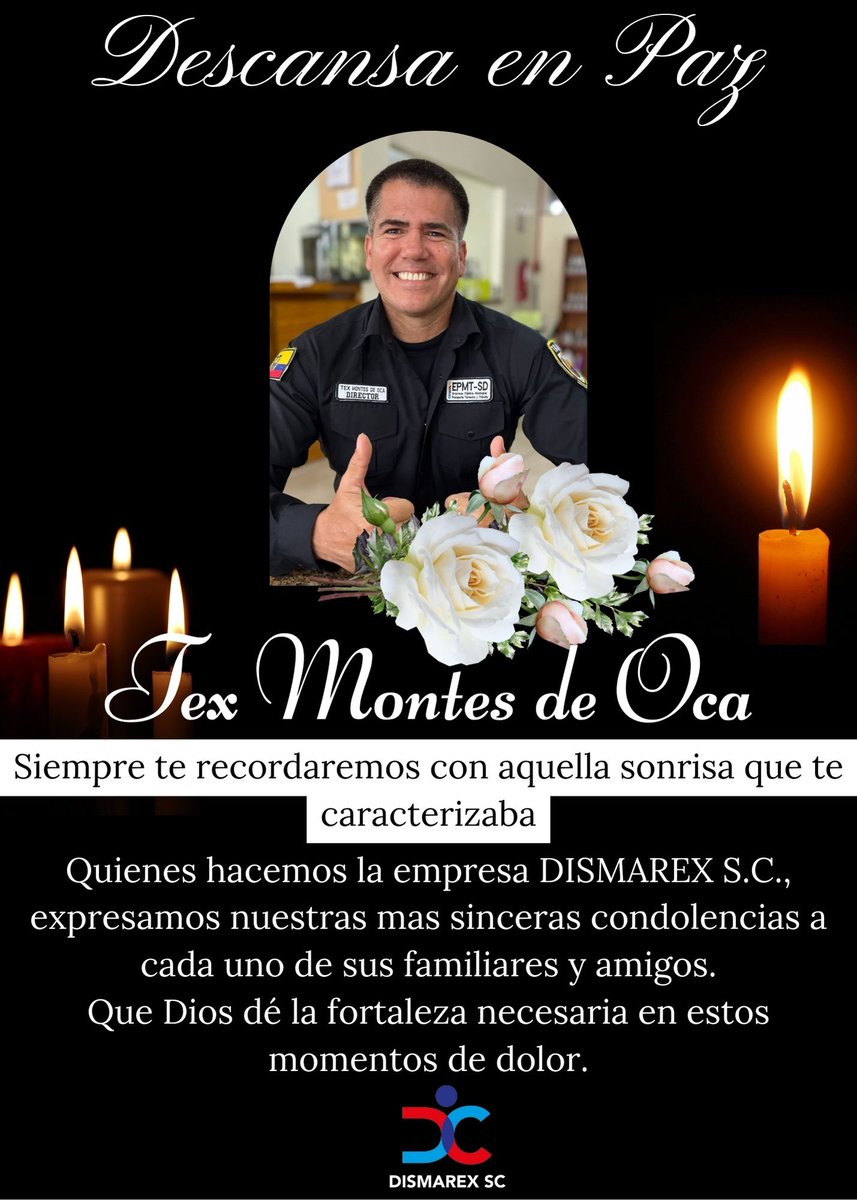 raulquezadap's tweet photo. Con profundo pesar comunicamos el fallecimiento de nuestro amigo Tex Montes De Oca. Que el Dios de Paz consuele a sus familiares y amigos en estos momentos de dolor. 😔🙏 https://t.co/kAZe3nhSAP