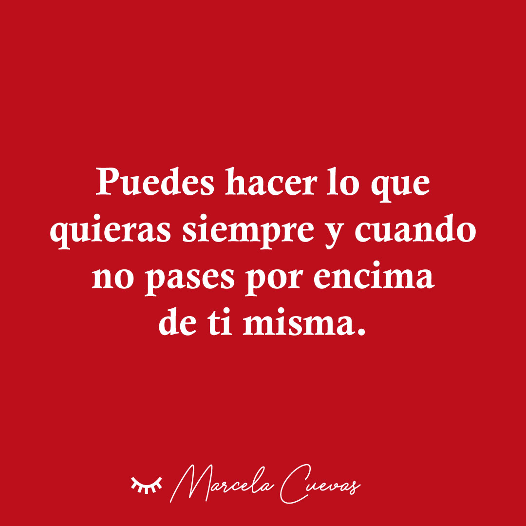 Para poner límites primero respétalos tú misma, recordando que tu bienestar es una prioridad.

¿Quieres aprender a poner límites? ¡Inscríbete  a nuestra próxima sesión grupal 'La Relación conmigo mismo' el 7 de mayo! Aparta tu lugar en marcelacuevas.mx/terapia.