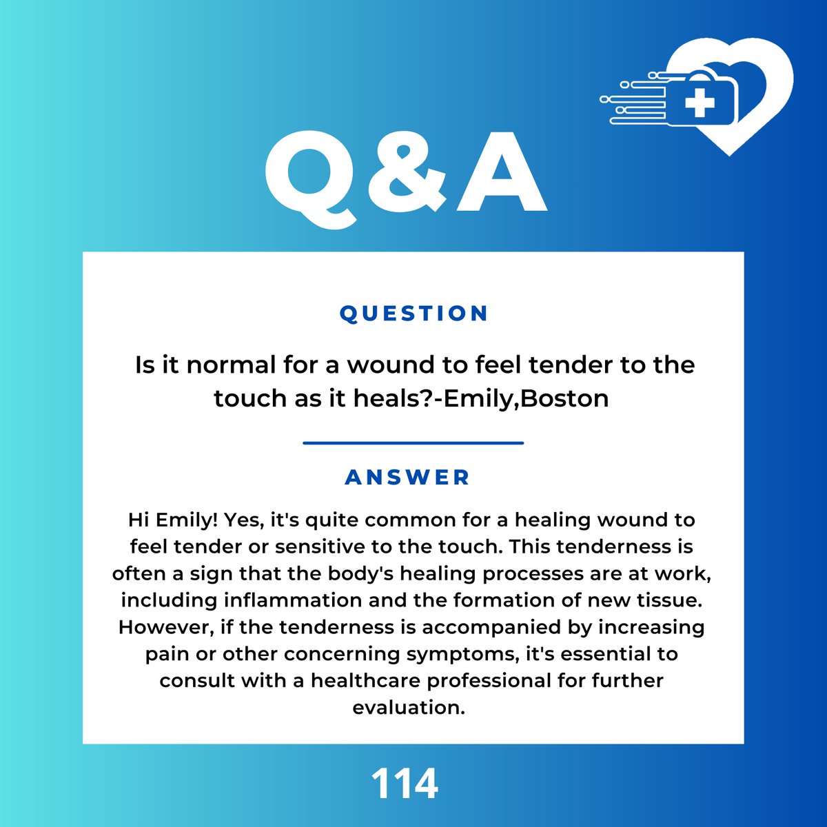 Emily from Boston asks: Is it normal for a healing wound to feel tender?

Yes, Emily! It's common for a healing wound to be tender to the touch, indicating the body's natural healing process. 

#WoundCare #AskBHWoundCare #HealthTips