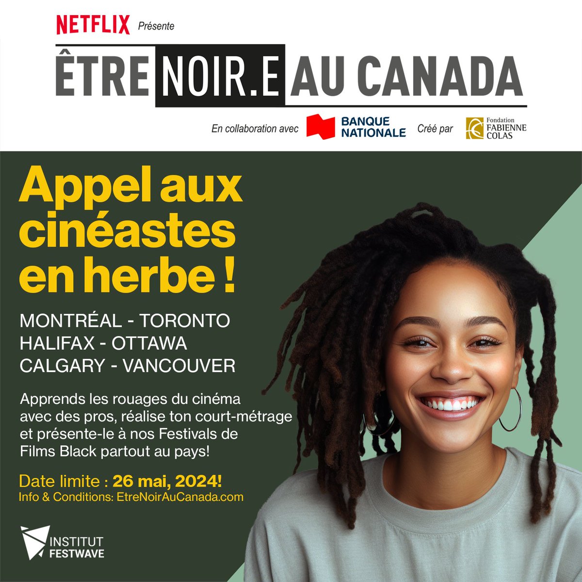 Are you ready to ignite your creativity and make your mark in the world of cinema? 🎬

🗓️ Application Deadline: May 26th, 2024
🔗 Apply Now: BeingBlackinCanada.com 

🎞️ Let’s amplify Black stories, break barriers, and redefine Canadian cinema! 🇨🇦🌠