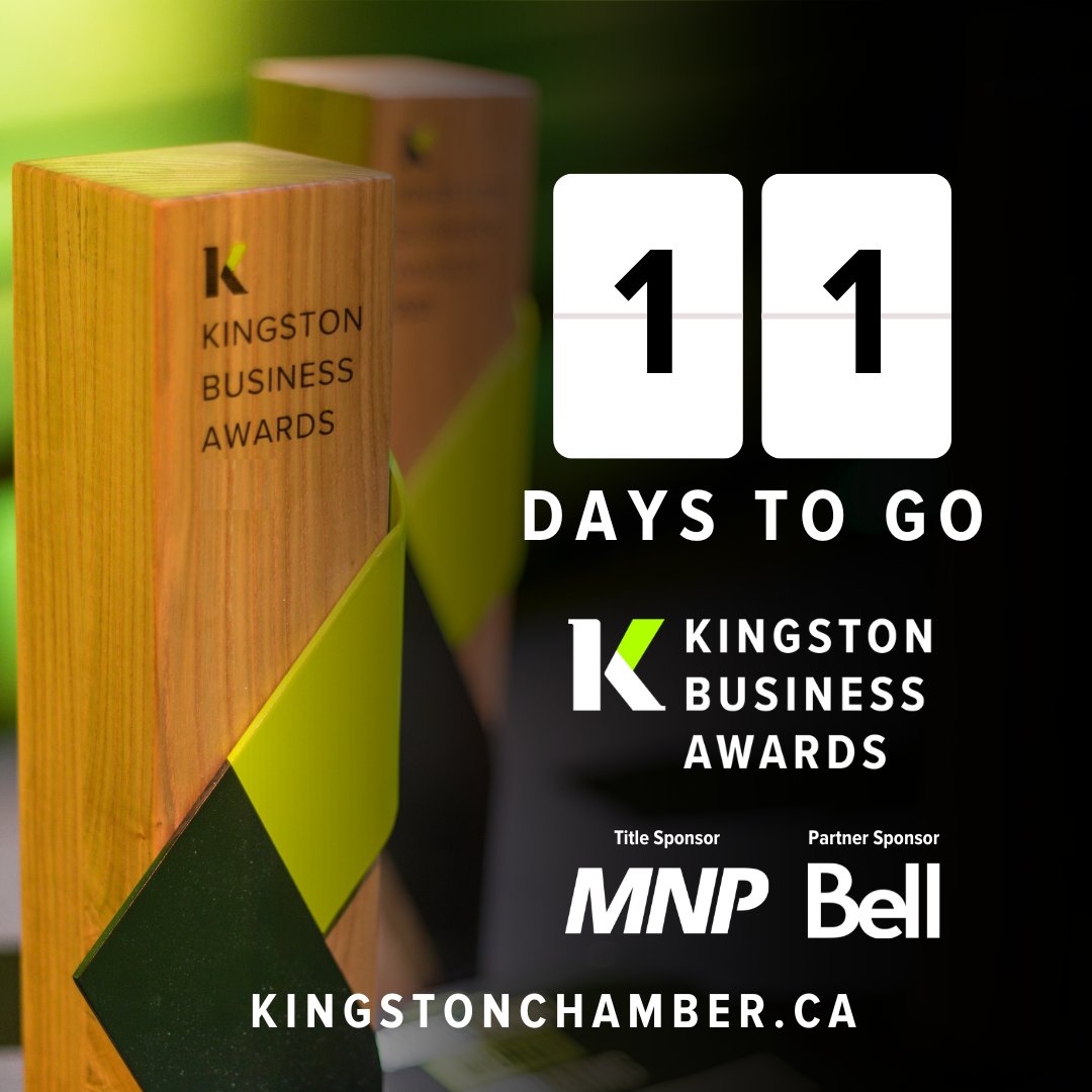 *11 days to go*

Purchase your ticket for the awards ceremony at: kingstonchamber.ca

#kba #KingstonBusinessAwards #business #TheChamber #GKCC #Events #Influence #Connect #Support #Kingston #Ontario