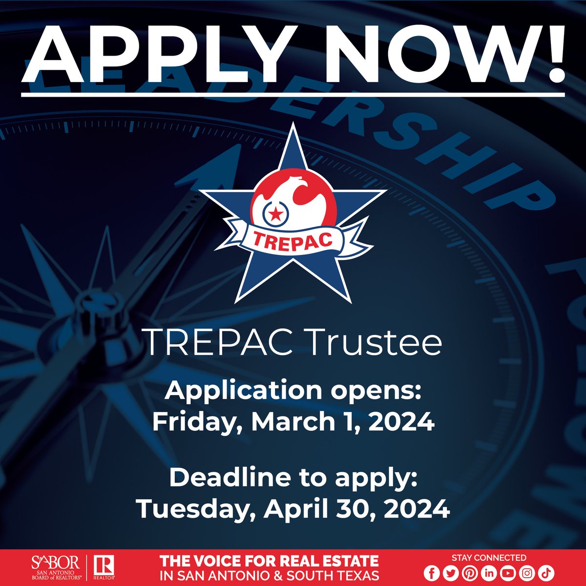 Don't miss out on the opportunity to become a TREPAC Trustee! TREPAC Trustees are dedicated volunteers from the association membership who recognize the importance of the PAC. The deadline to apply is Tuesday, April 30. Apply here: bit.ly/49zjx1X