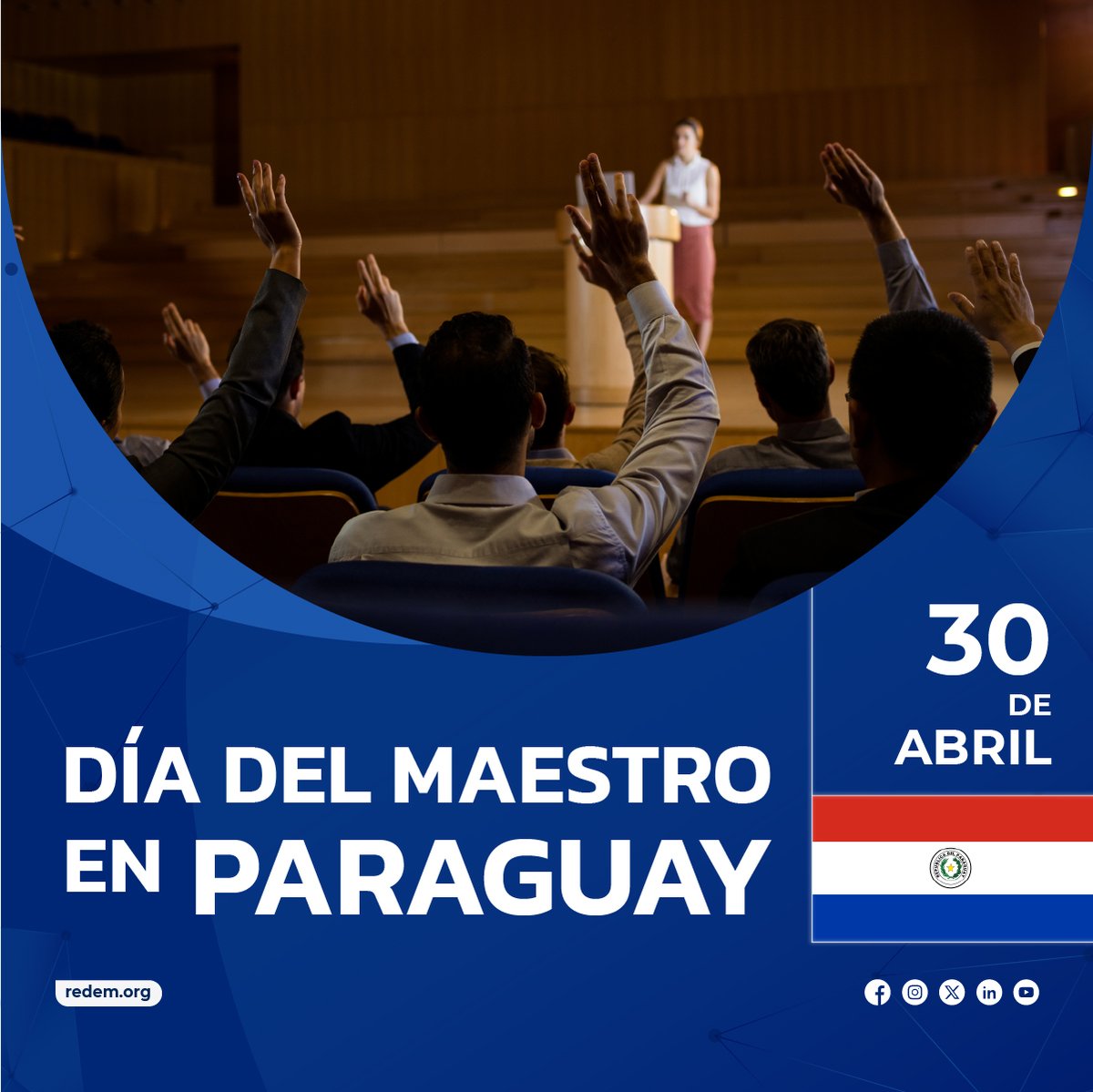 ¡Nuestro homenaje a las maestras y a los maestros de Paraguay!
👉 redem.org/30-de-abril-di…
#diadelmaestro #paraguay #educación #docentes